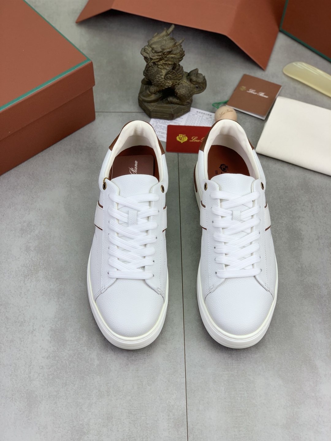 Loro Piana Contrast-Trim Low-Top Sneakers — front
