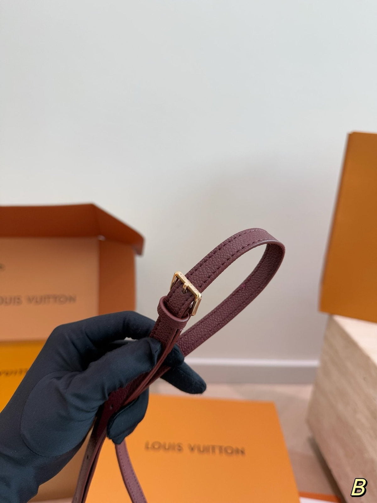 Louis Vuitton Speedy Nano Burgundy Monogram Empreinte Bag — detail