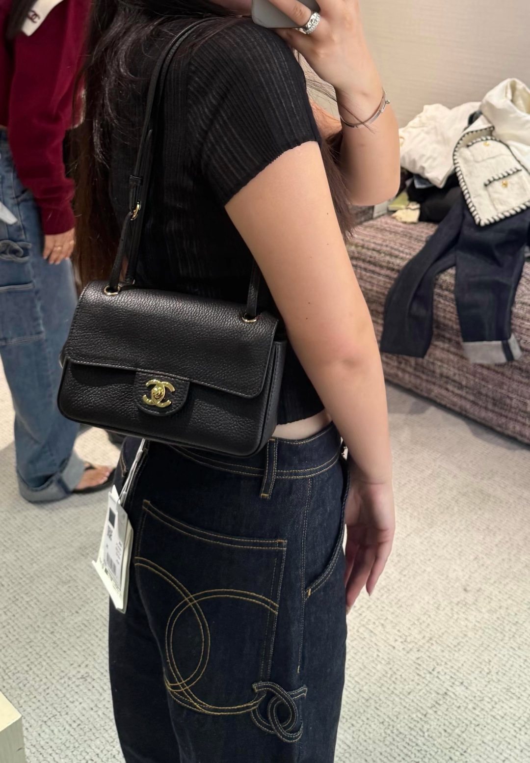 Chanel Maxi Flap Leather Shoulder Bag — model