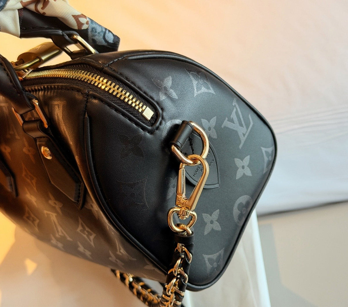 Louis Vuitton Speedy Trunk Monogram Satchel — side