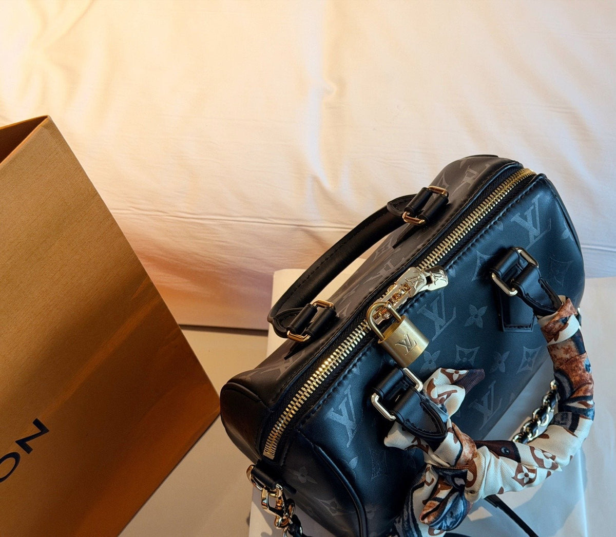 Louis Vuitton Speedy Trunk Monogram Satchel — detail