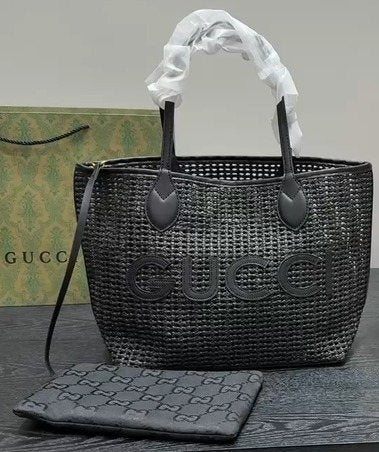 Gucci Woven Tote with Long Handles — hero