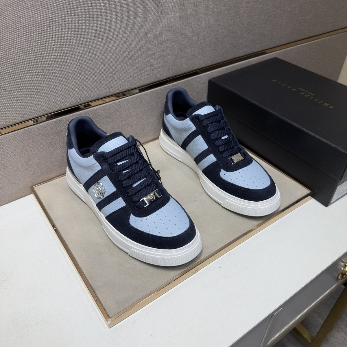 Philipp Plein Men's Paneled Low-Top Sneakers — front
