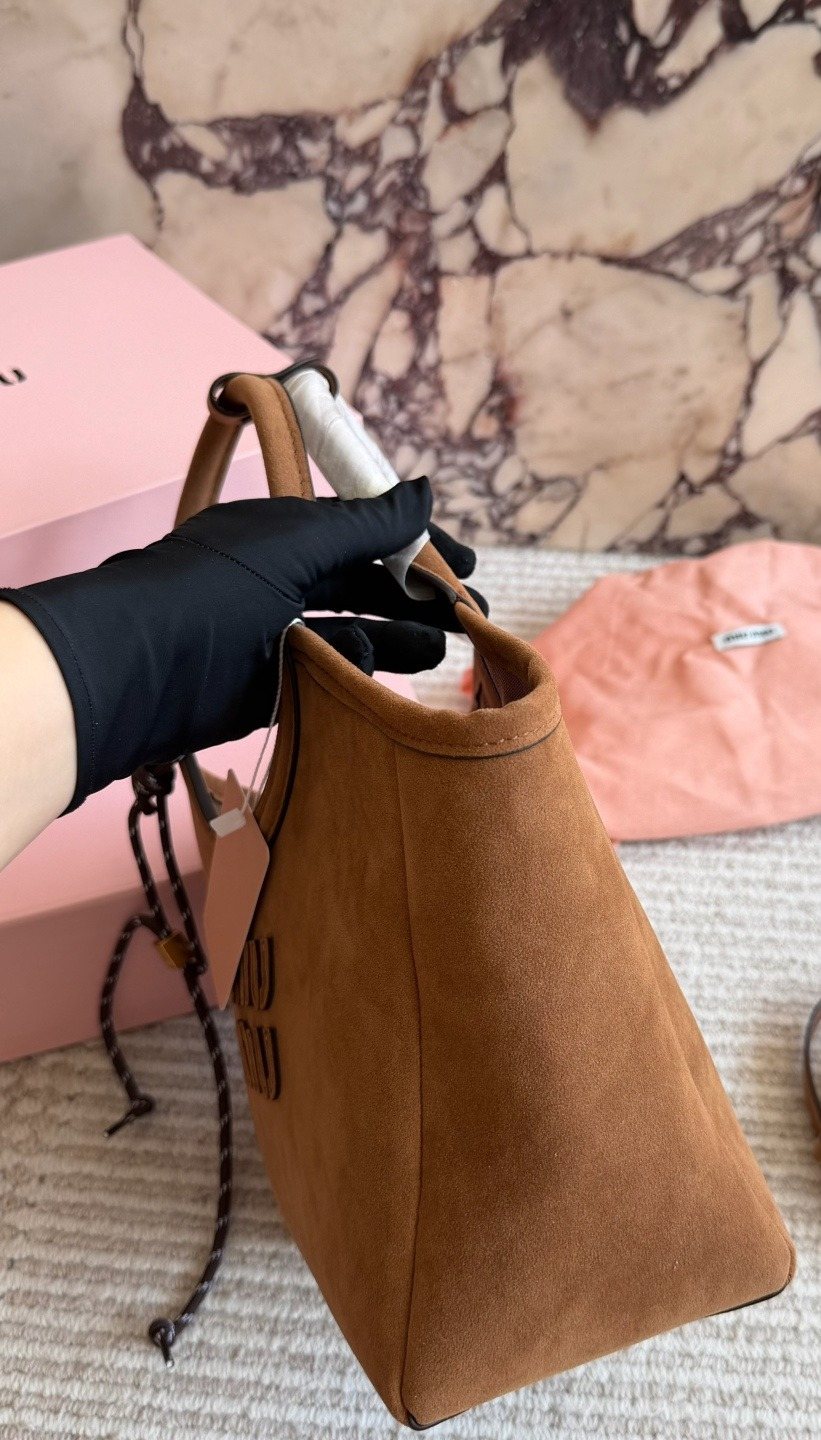Miu Miu Rounded-Handle Tote Bag — side
