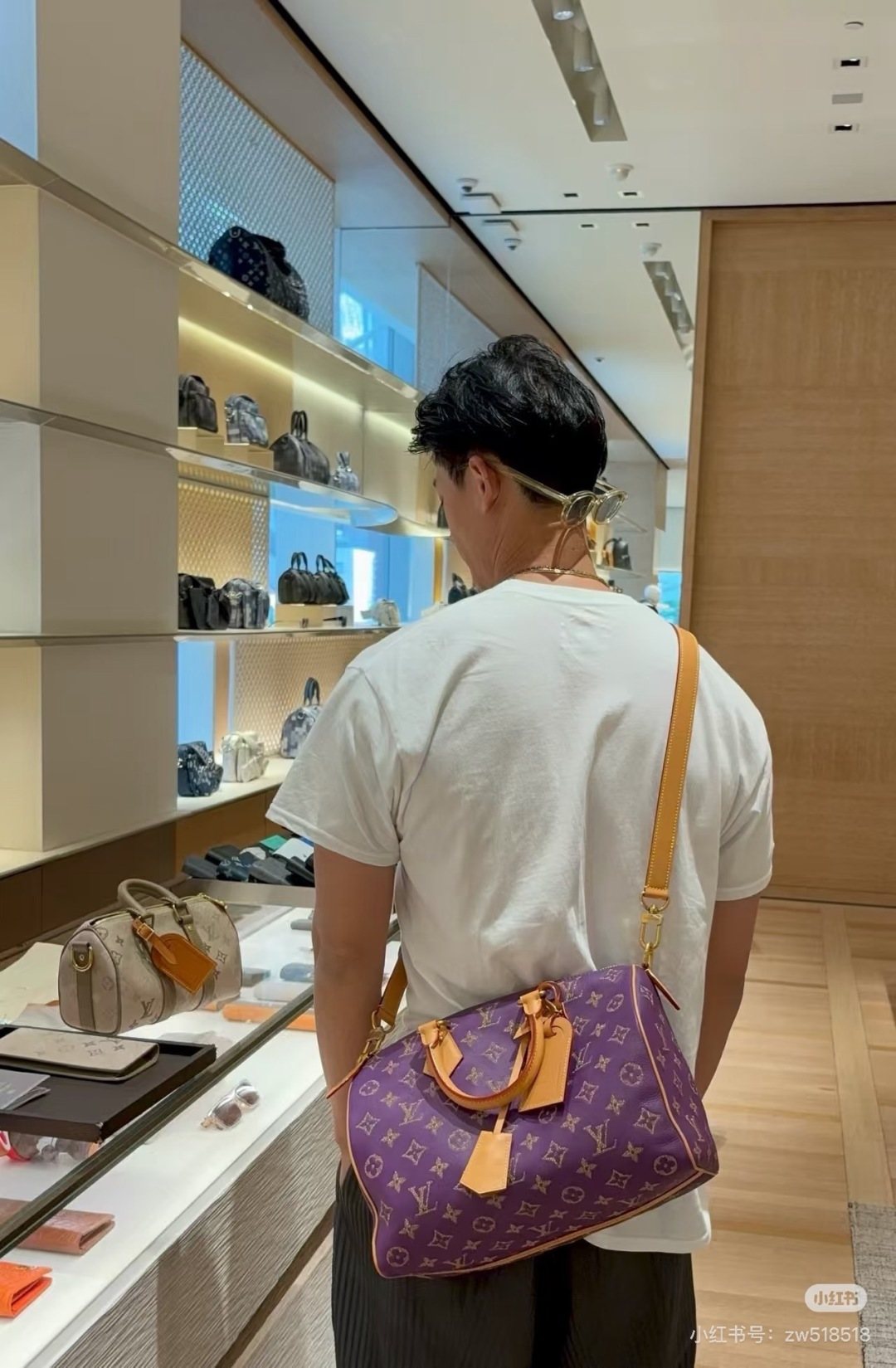 Louis Vuitton Speedy Purple Gold Monogram Boston Bag — model