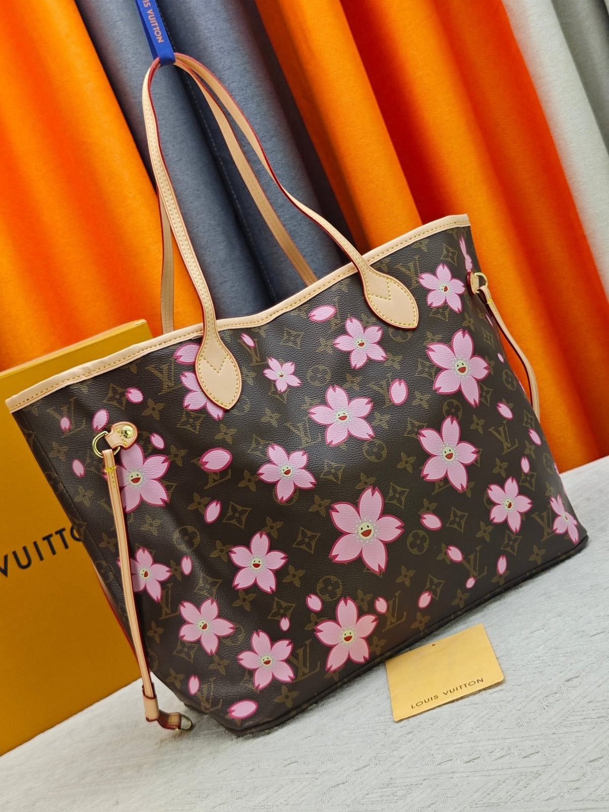 Louis Vuitton Neverfull Pink Floral Monogram Tote — back
