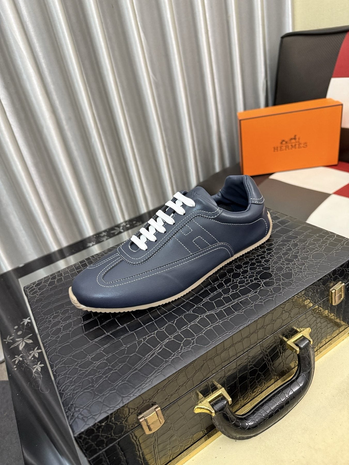 Hermès Stitched Low-Top Sneakers — front