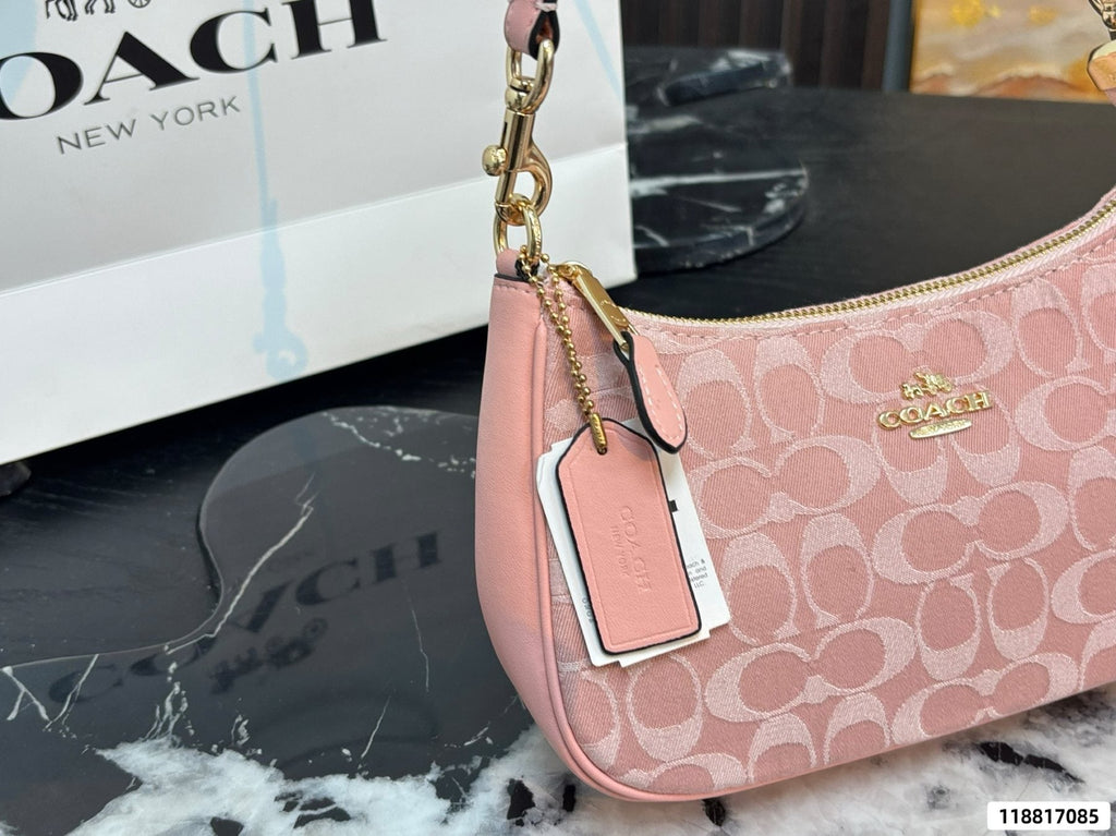 Coach Teri Pink Signature Shoulder Bag — detail