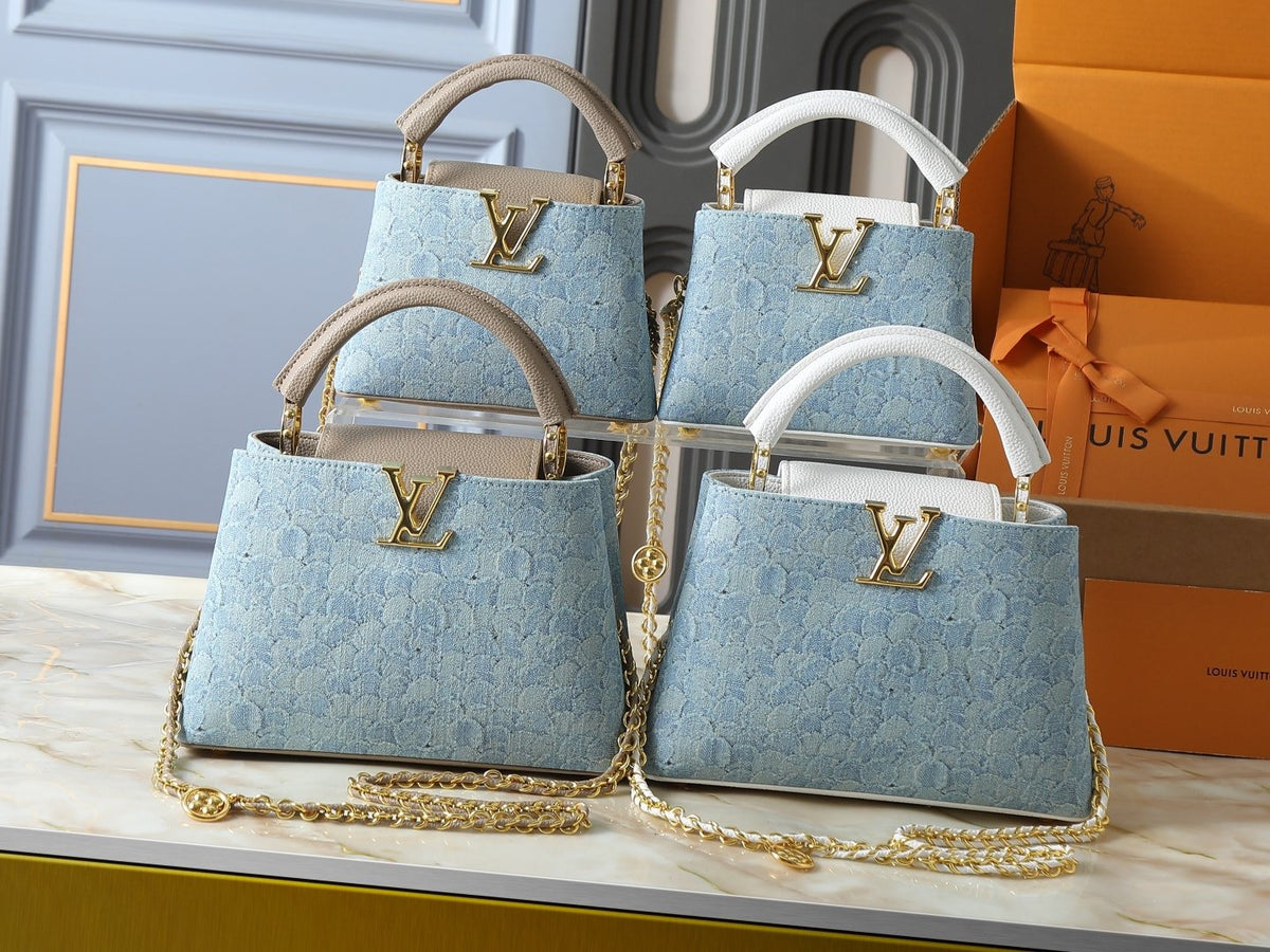 Louis Vuitton Capucines Denim Rendez-Vous Top-Handle Bag — comparison
