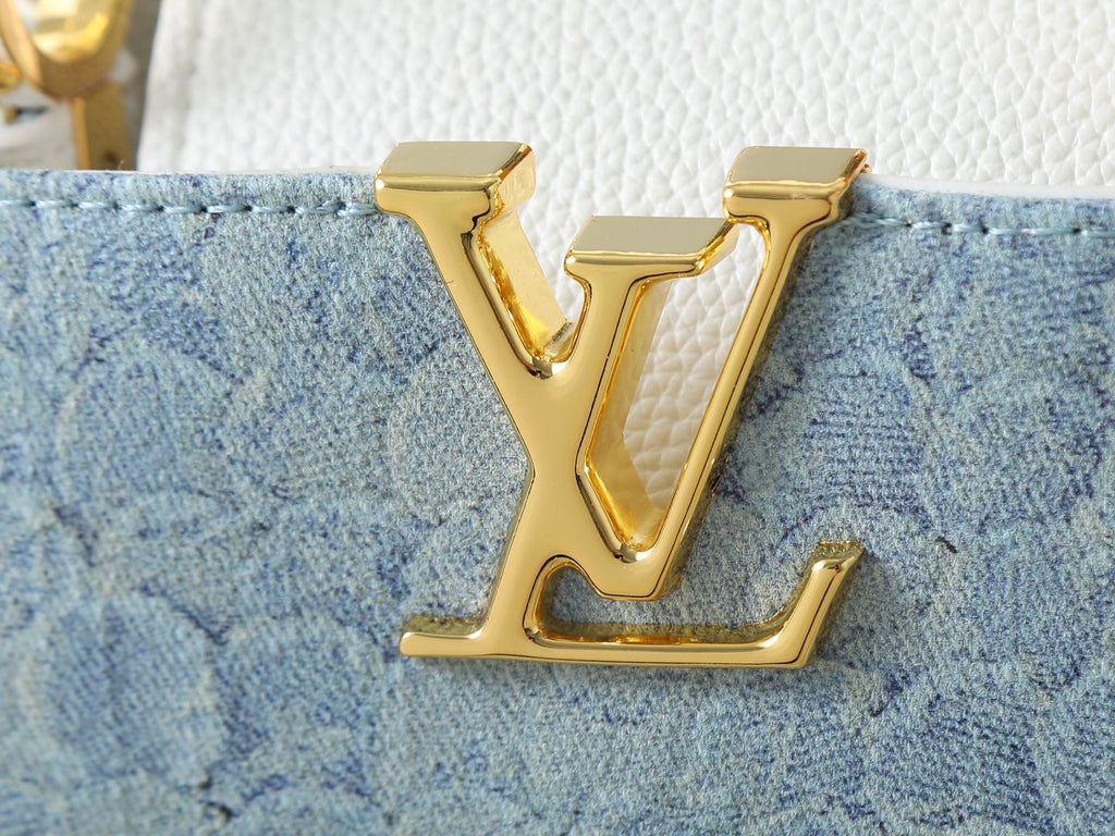 Louis Vuitton Capucines Denim Rendez-Vous Top-Handle Bag — detail