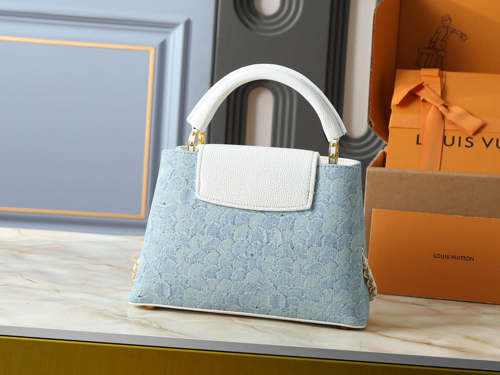 Louis Vuitton Capucines Denim Rendez-Vous Top-Handle Bag — back
