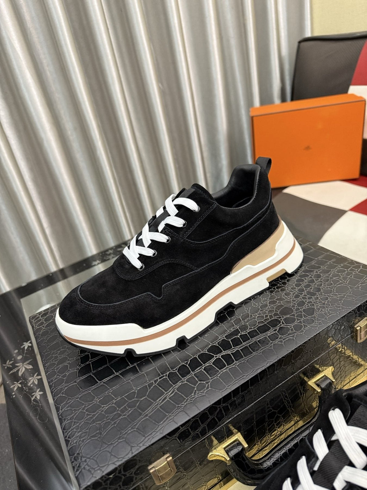 Hermès Layered-Sole Casual Sneakers — front