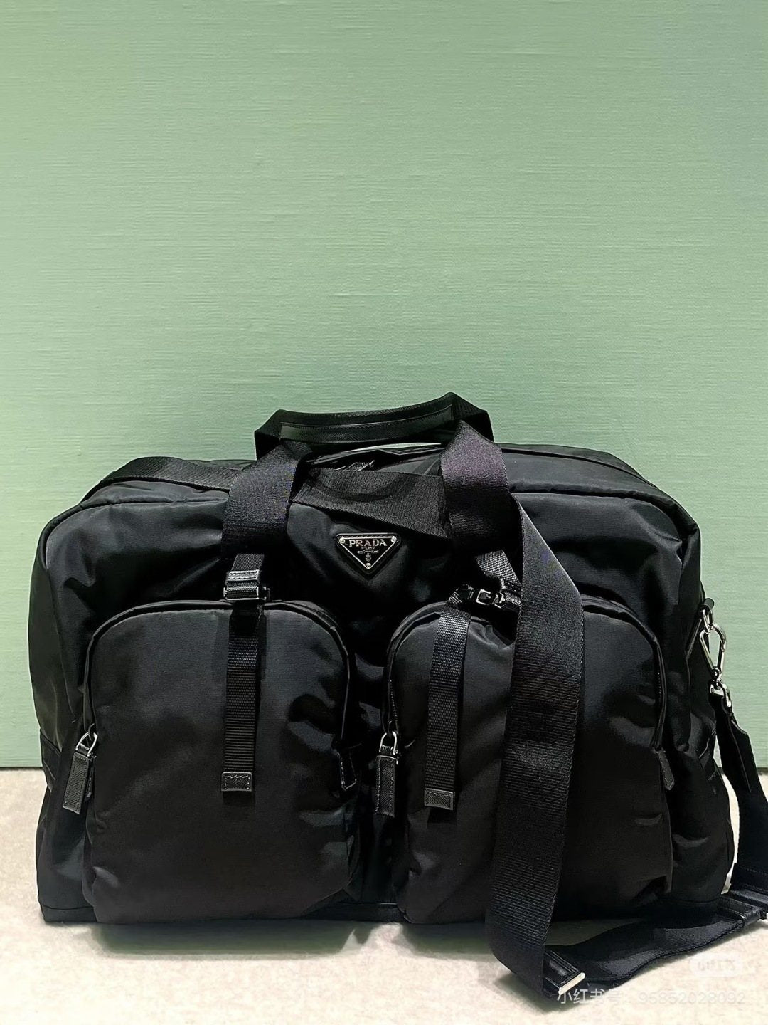 Prada Nylon Travel Bag with Front Zip Pockets — hero