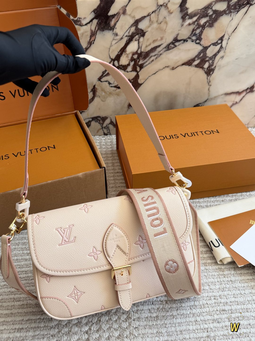 Louis Vuitton Diane Pink Monogram Shoulder Bag — hero