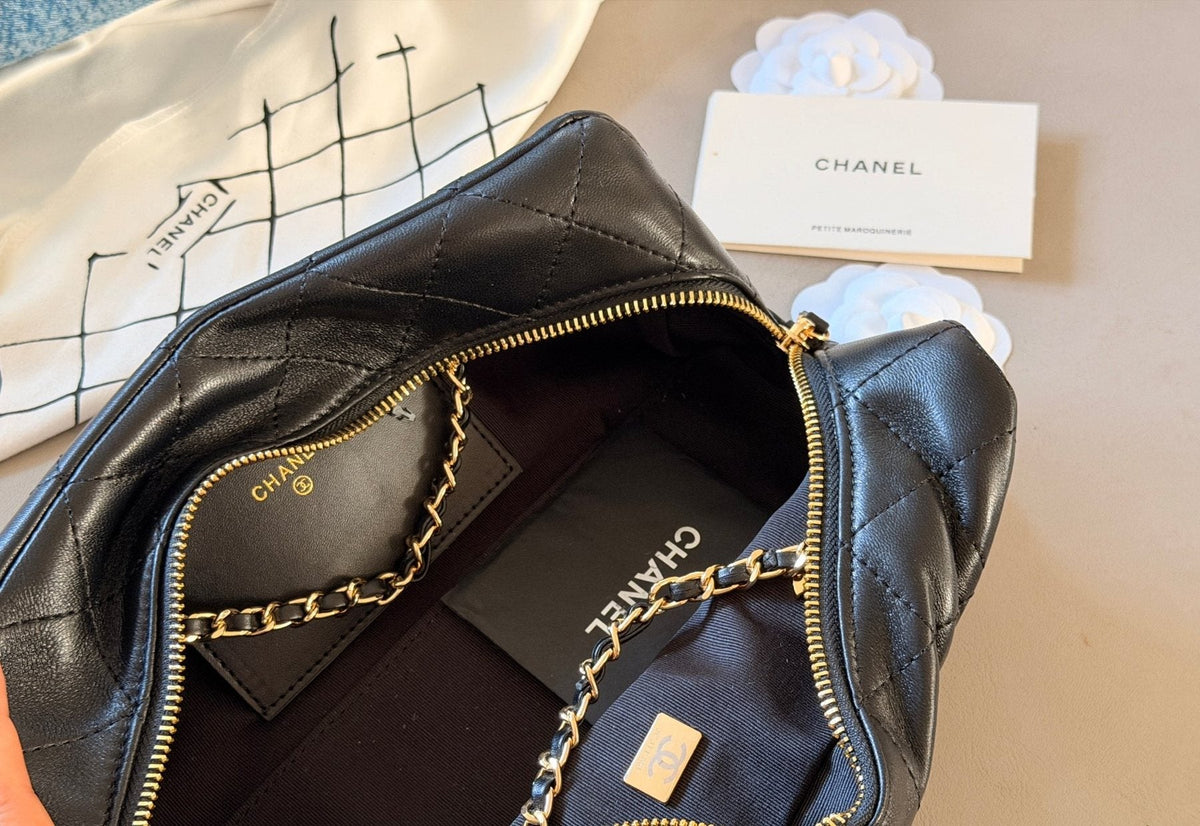 Chanel Chain-Handle Bowling Shoulder Bag — detail