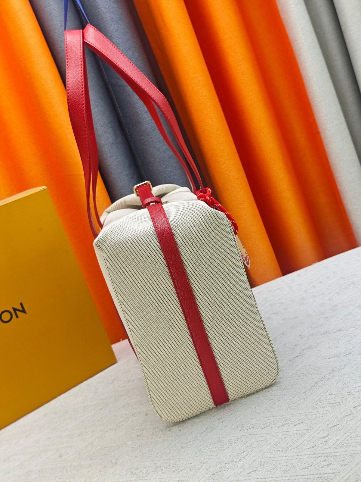 Louis Vuitton Escale Cream and Red Tote Bag — side