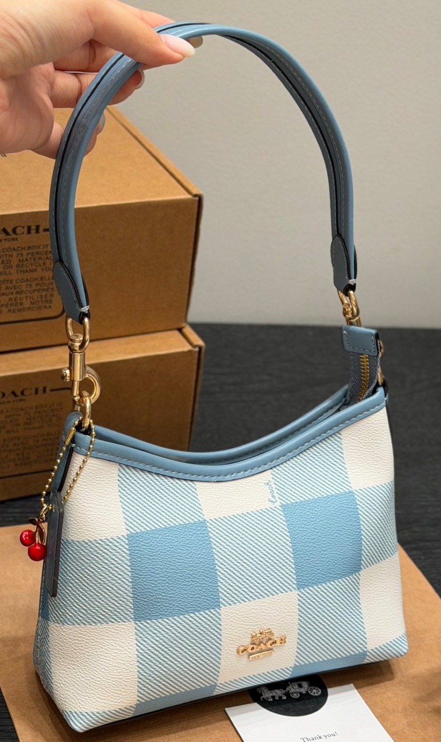 Coach Laurel Check Shoulder Bag — front