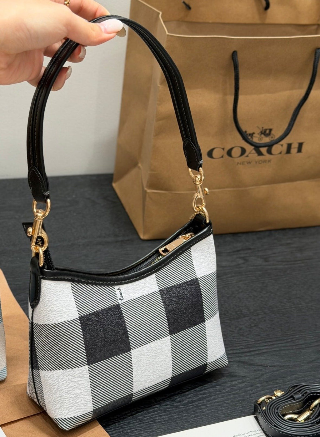 Coach Laurel Check Shoulder Bag — front