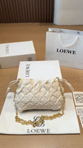 Cream Woven Drawstring Shoulder Bag — hero