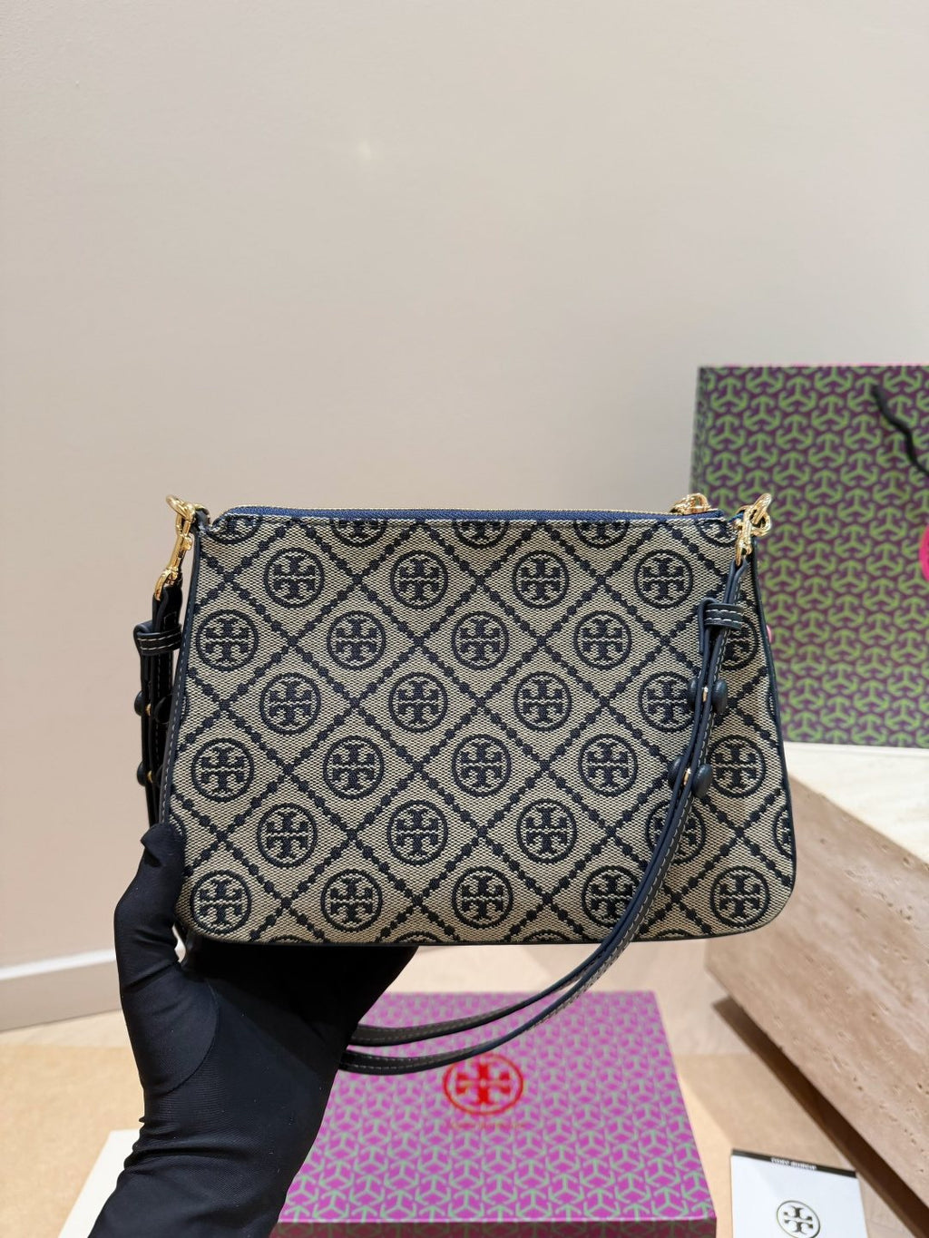 Tory Burch Chain-Accent Shoulder Bag — back