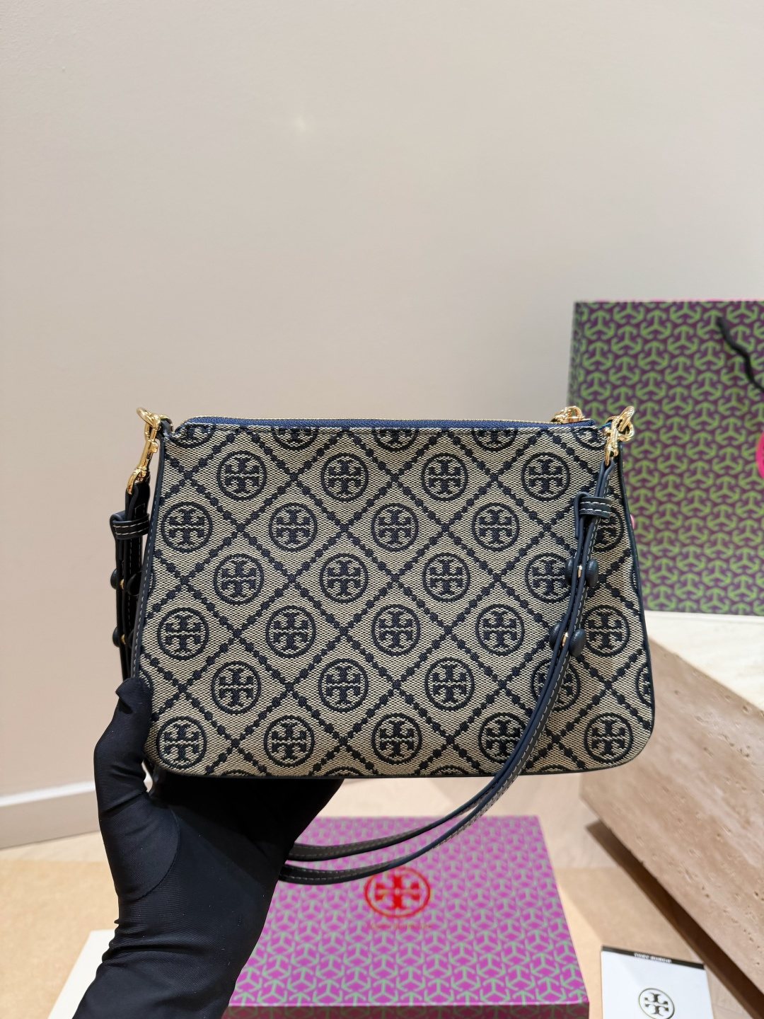 Tory Burch Chain-Accent Shoulder Bag — back