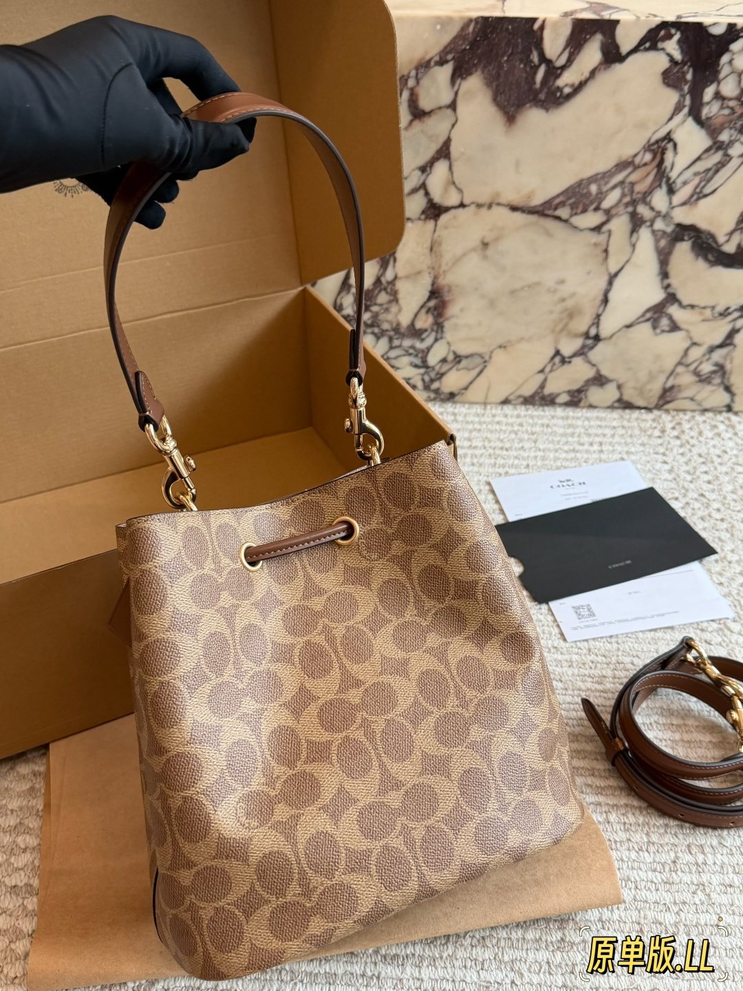 Coach Drawstring Bucket Bag — back