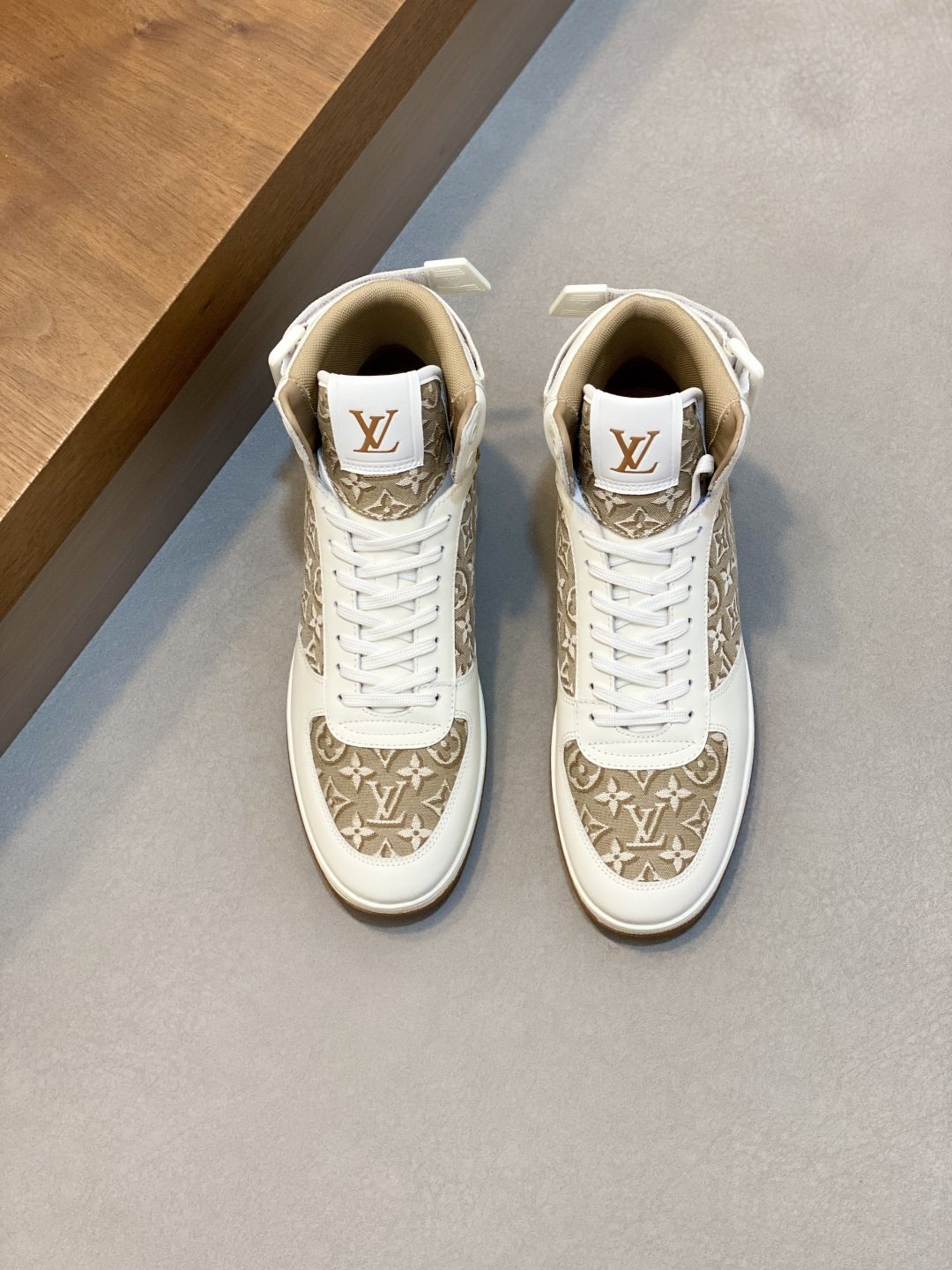 Louis Vuitton Rivoli Patterned High-Top Sneakers — front