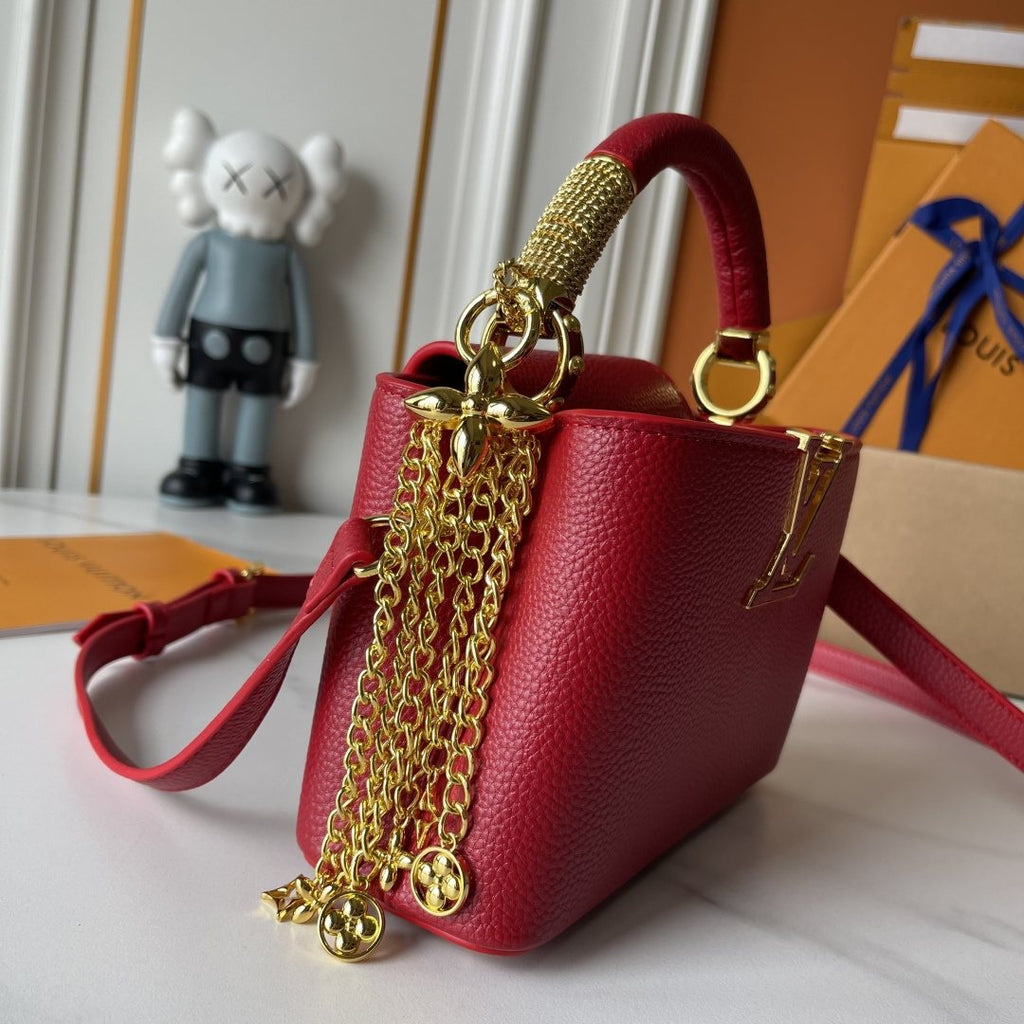 Louis Vuitton Capucines Nano V Mirage Top-Handle Bag — side