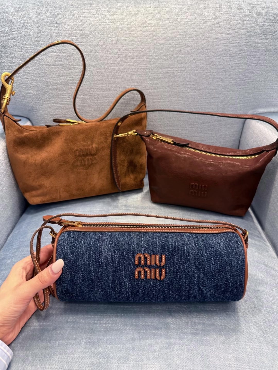 Miu Miu Barrel Shoulder Bag — front