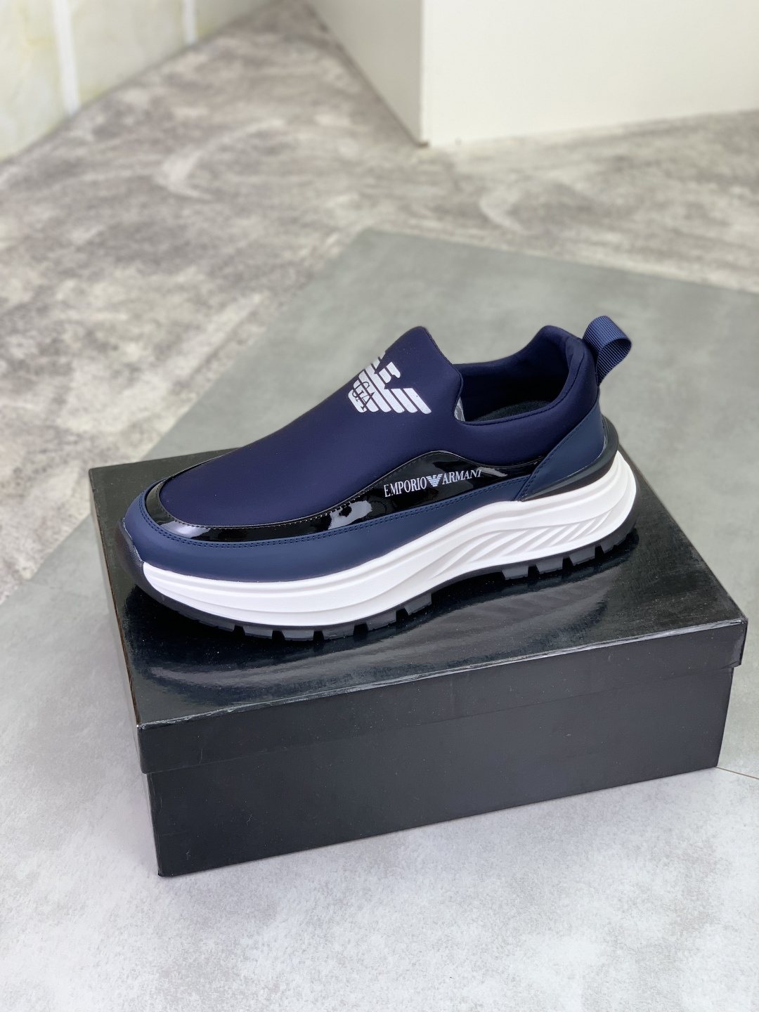 Giorgio Armani Contrast-Sole Slip-On Sneakers — side