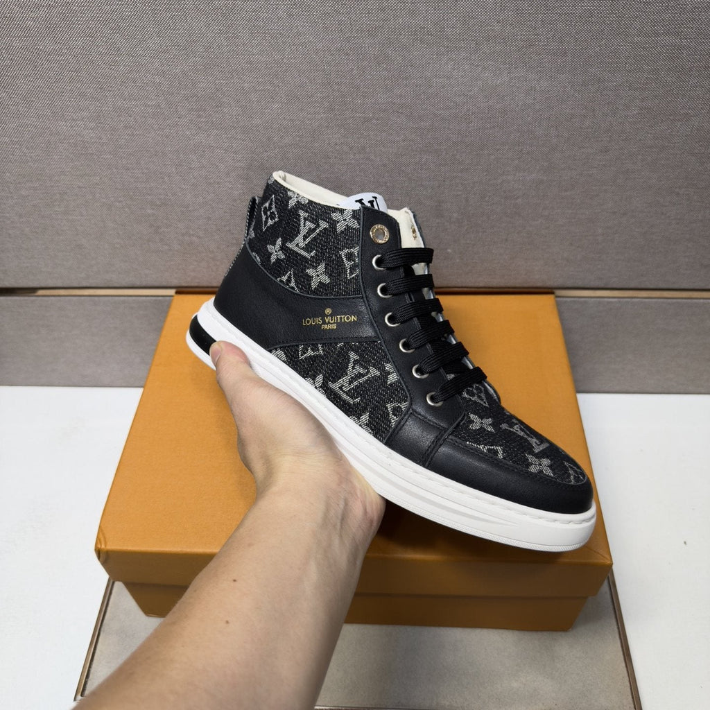 Louis Vuitton Patterned High-Top Sneakers — model