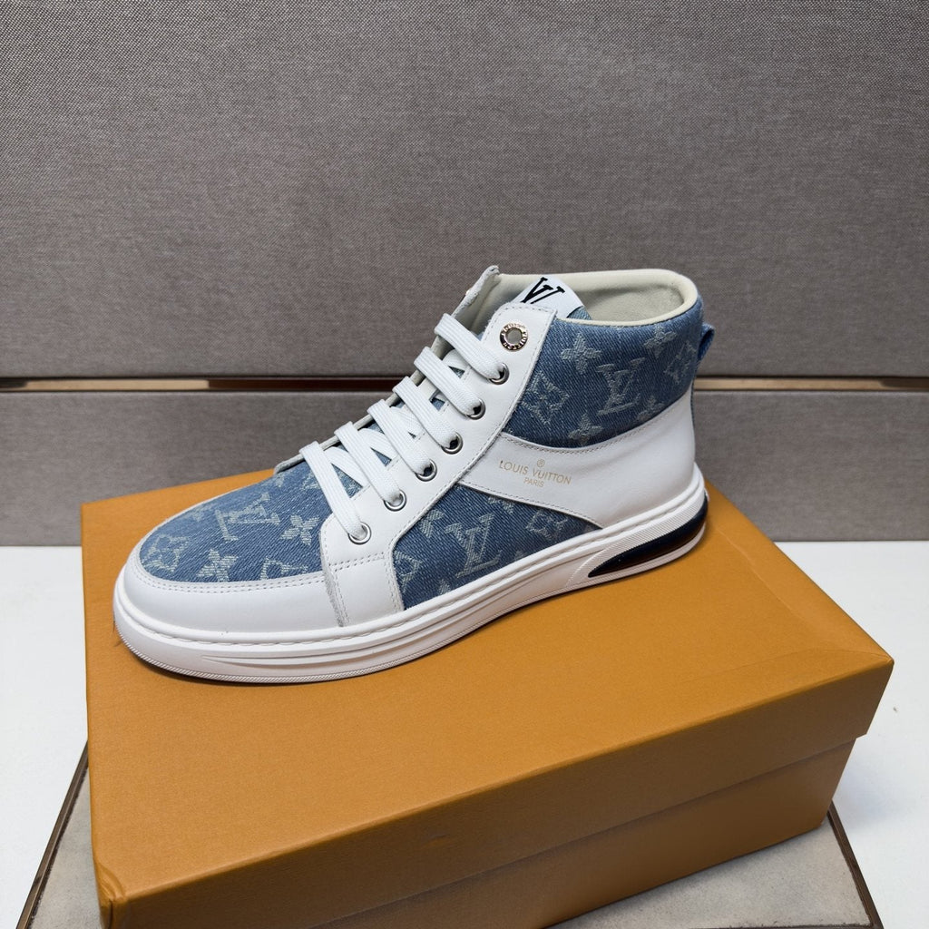 Louis Vuitton Patterned High-Top Sneakers — side