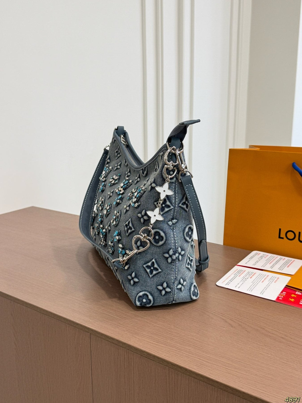 Louis Vuitton Embellished Curved-Top Shoulder Bag — side
