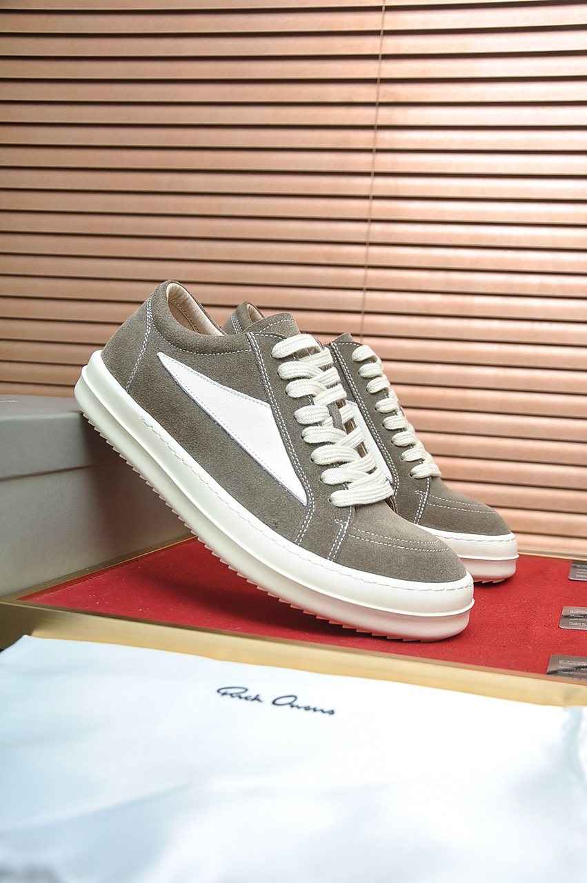 Rick Owens Contrast-Panel Platform Sneakers — front