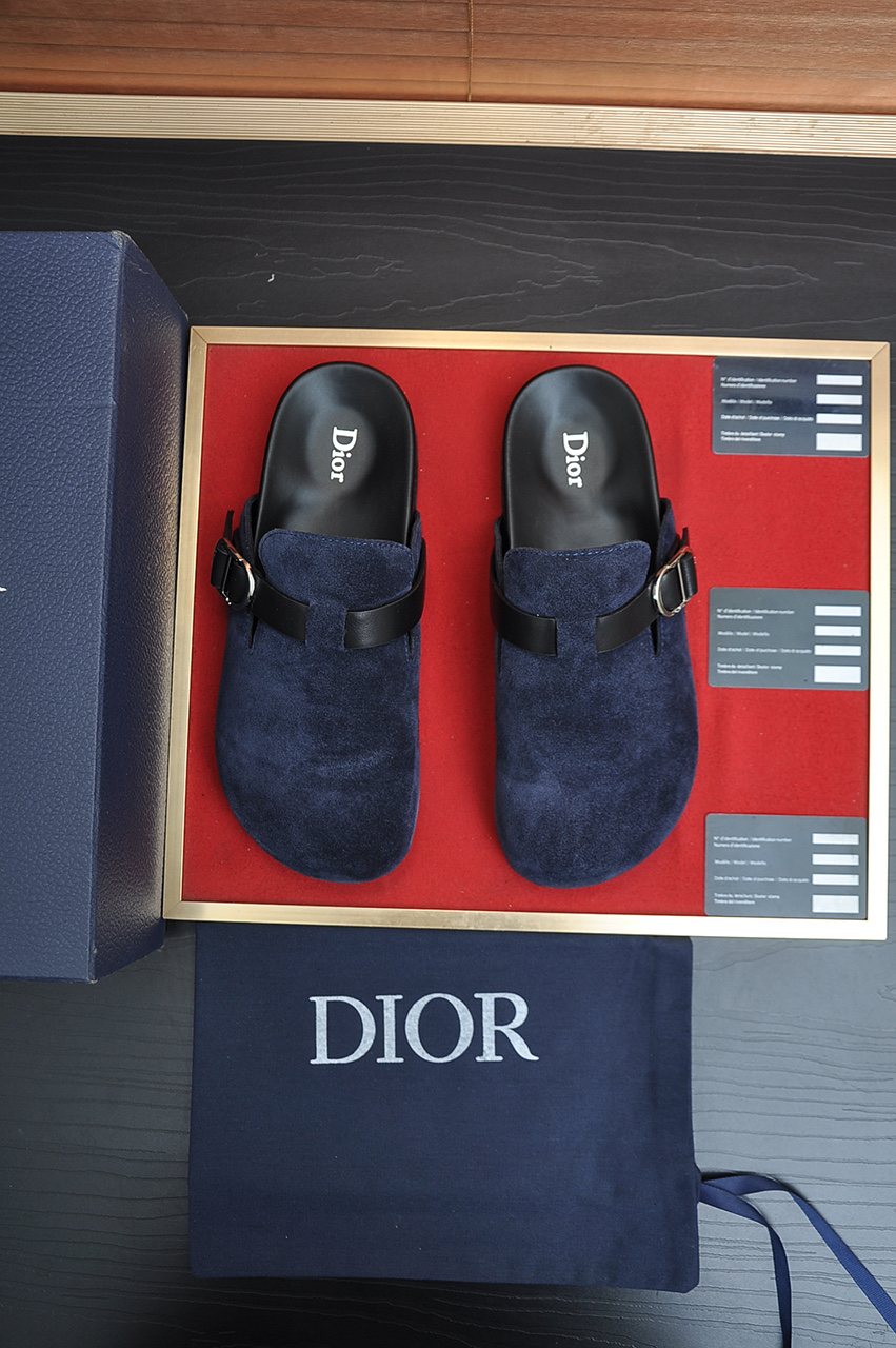 Dior Buckled Closed-Toe Mules — front