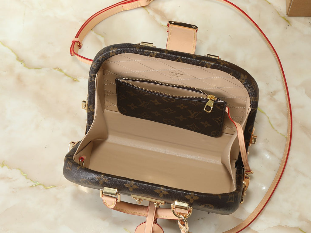 Louis Vuitton Alma Monogram Hard-Case Top-Handle Bag — detail