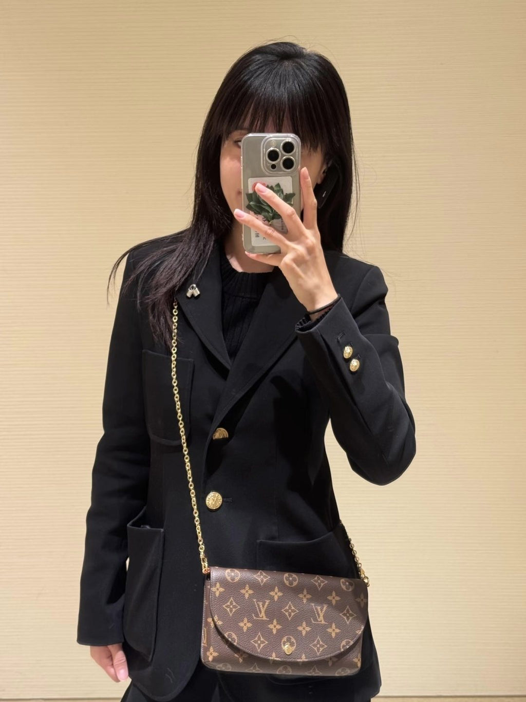 Louis Vuitton Monogram Rounded-Flap Chain Shoulder Bag — model