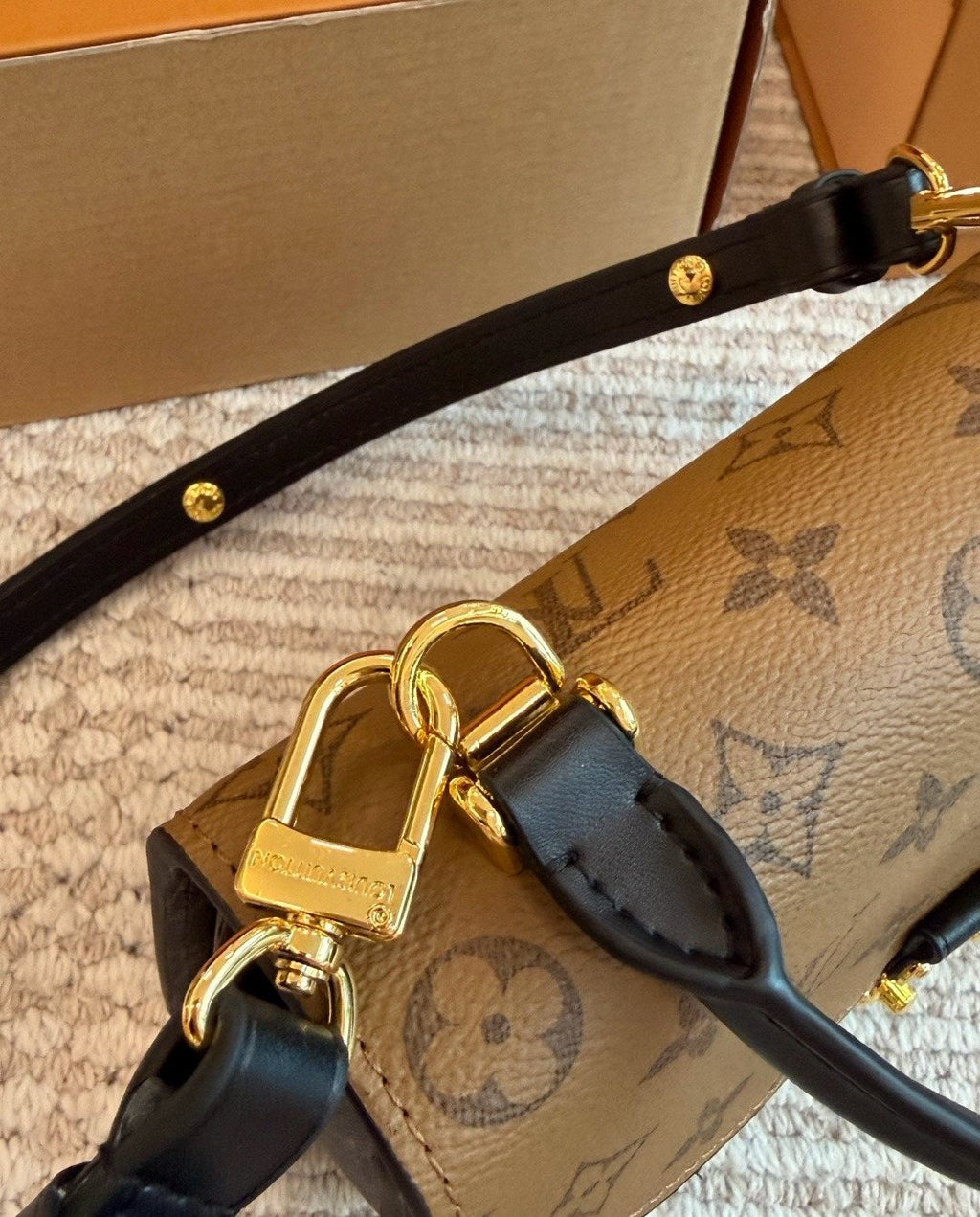 Louis Vuitton Tilsitt Two-Tone Monogram Top-Handle Bag — detail