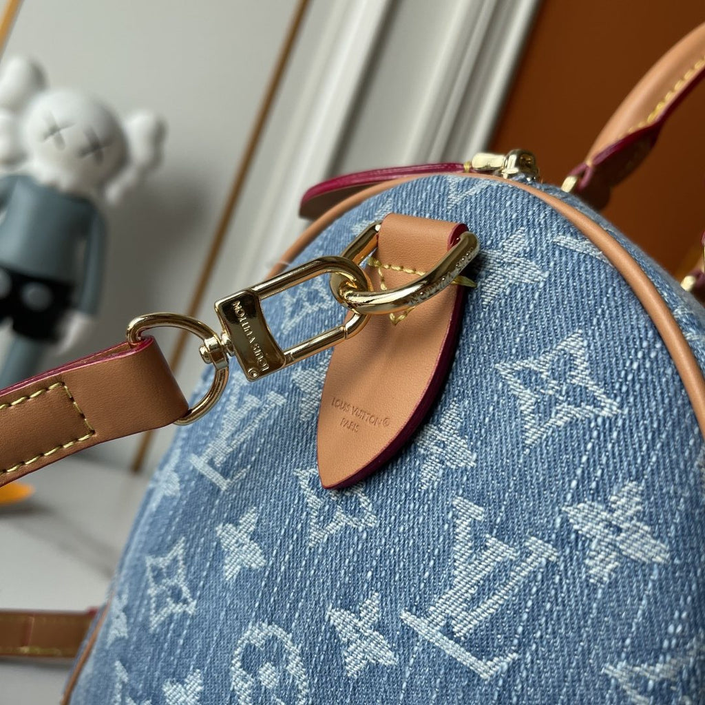 Louis Vuitton Speedy Soft Monogram Denim Handbag — detail