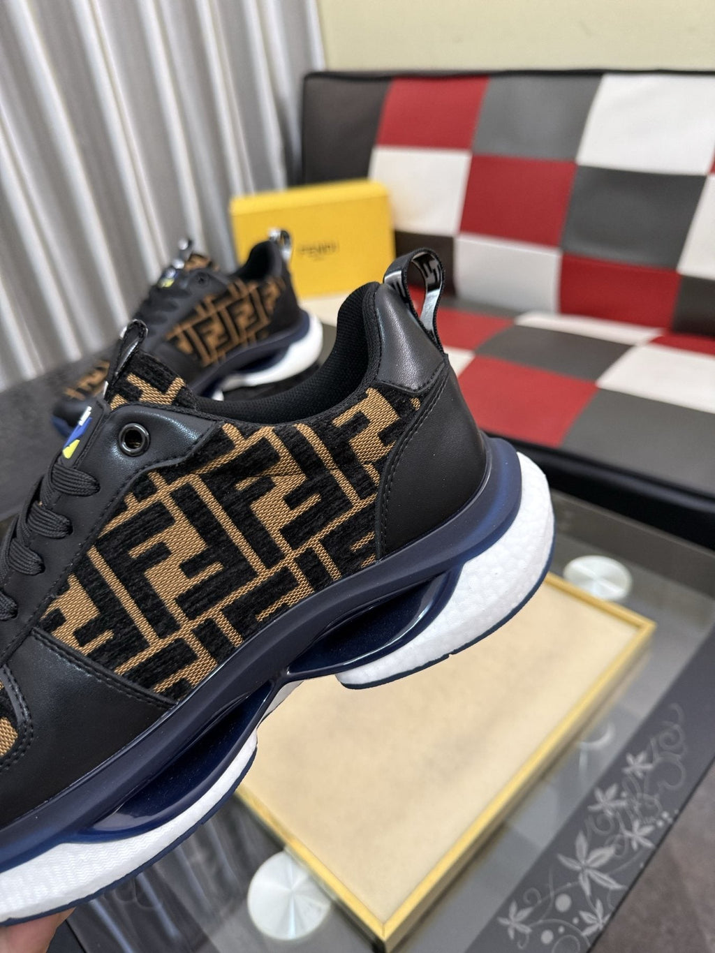 Fendi Men's Patterned Low-Top Sneakers — detail