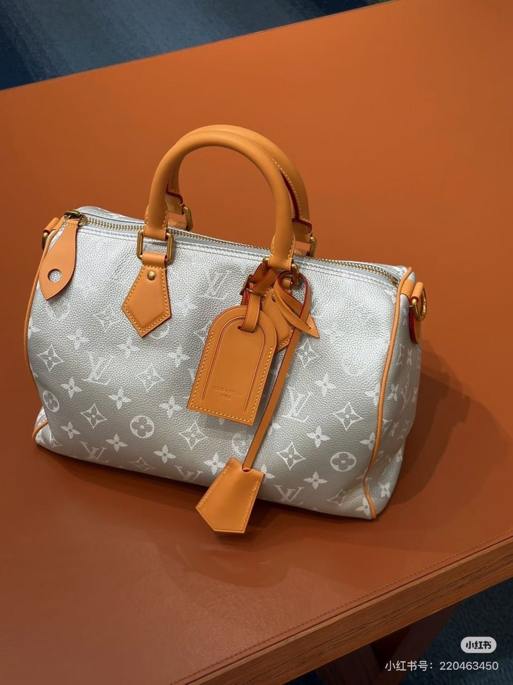 Louis Vuitton Speedy Silver Monogram Barrel Bag — front