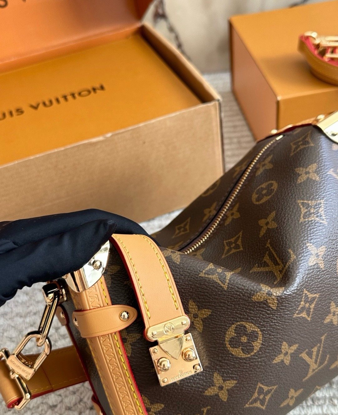 Louis Vuitton Side Trunk Monogram Handbag — detail