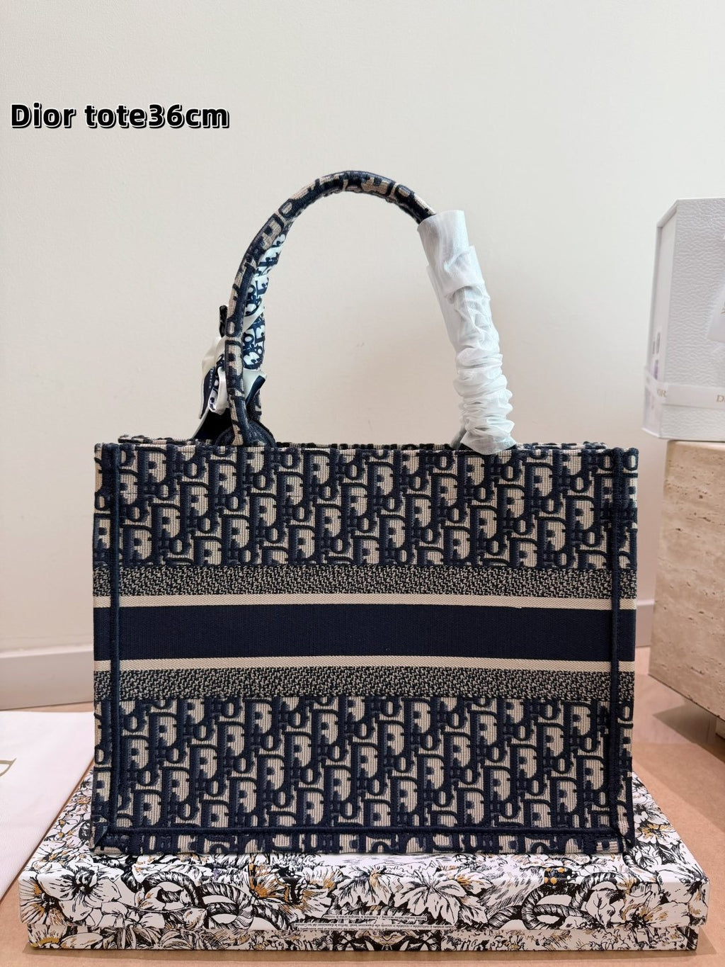 Dior Book Tote Patterned Tote Bag — back