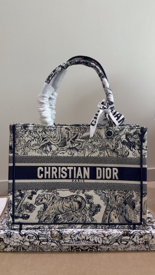 Dior Book Tote Patterned Tote Bag — front