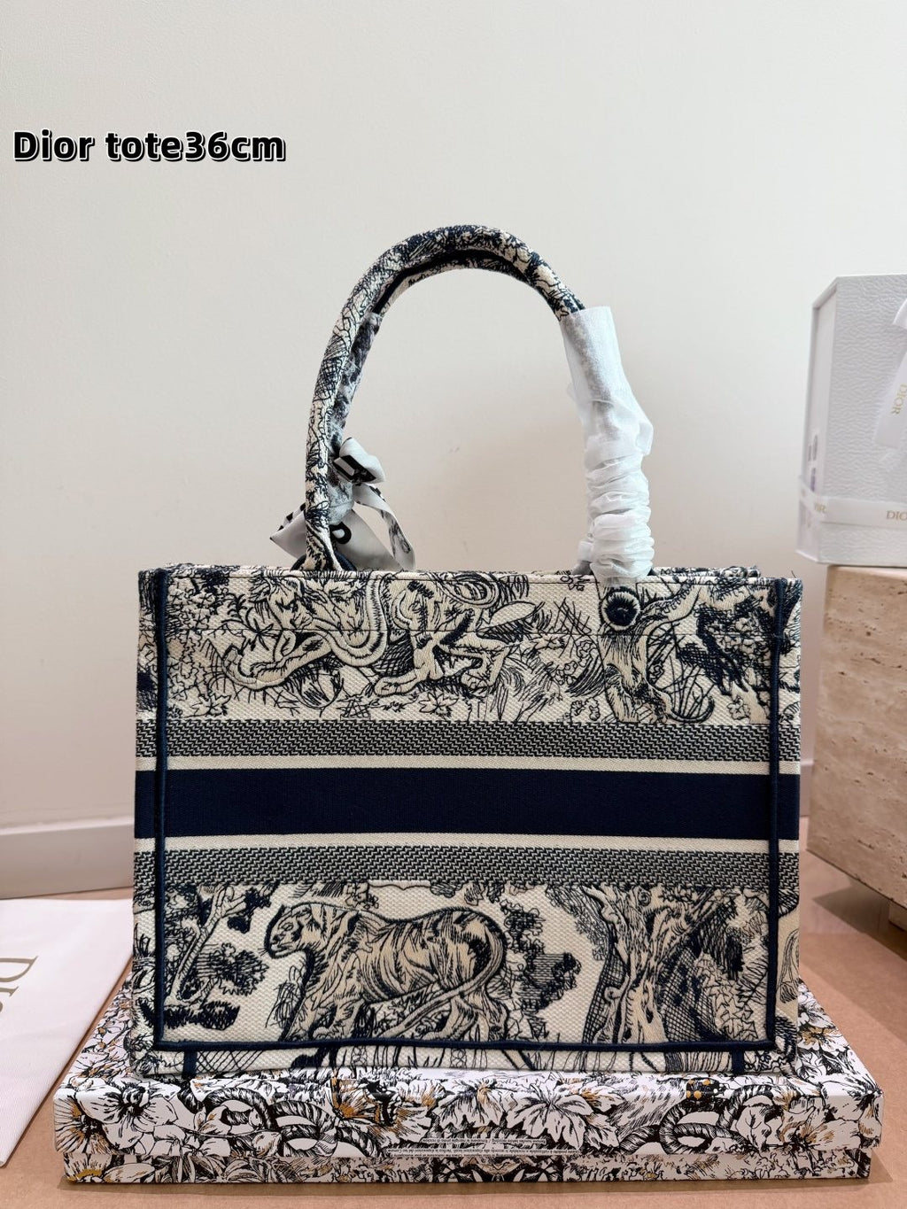 Dior Book Tote Patterned Tote Bag — back