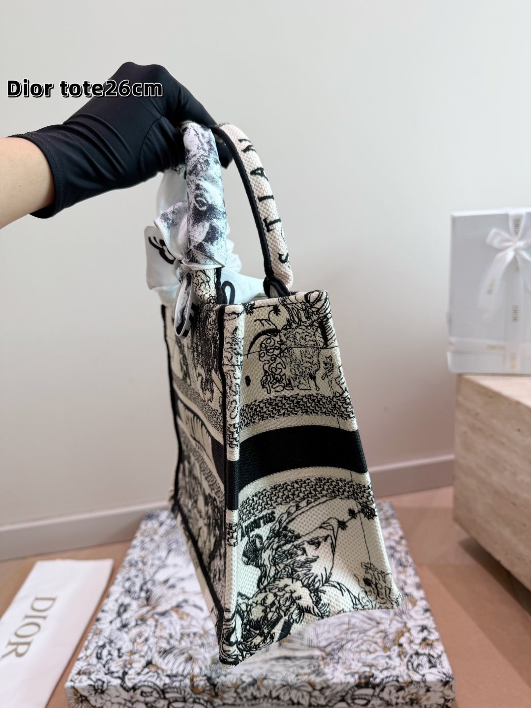 Dior Book Tote Patterned Tote Bag — side