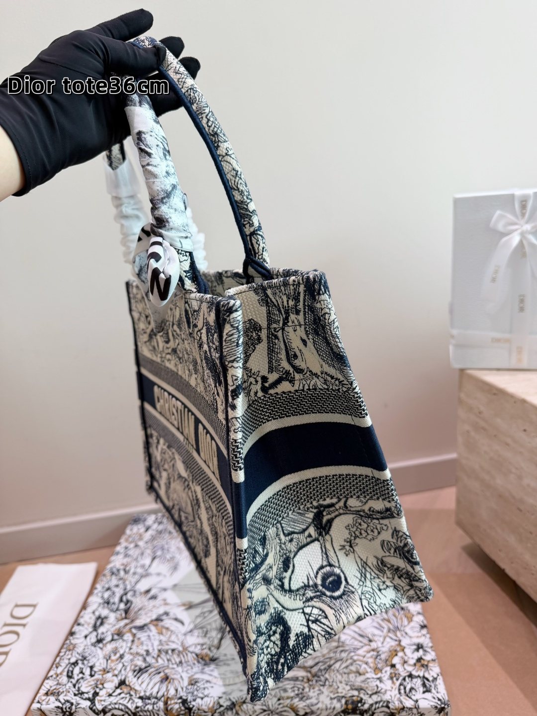Dior Book Tote Patterned Tote Bag — side