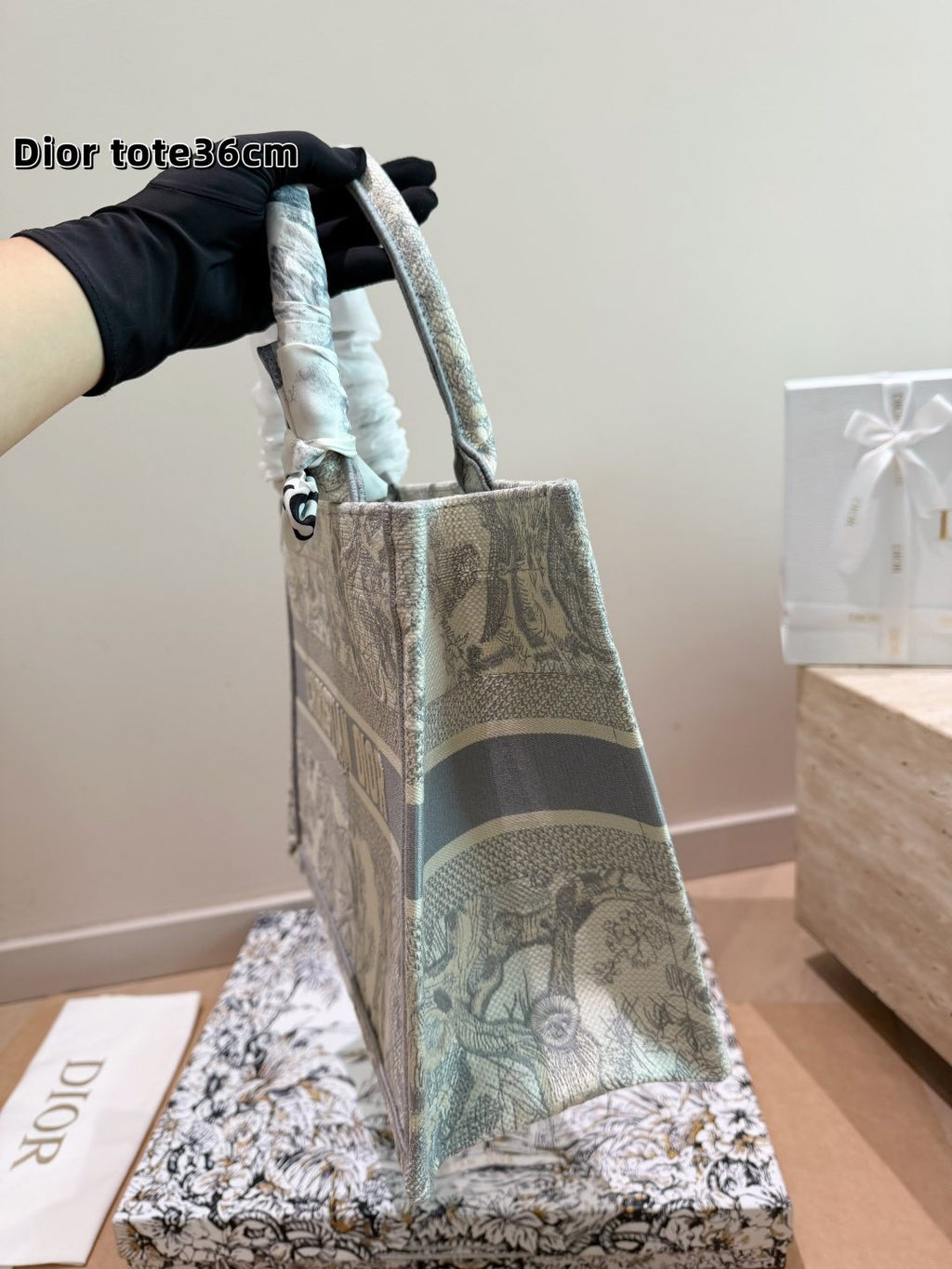 Dior Book Tote Patterned Tote Bag — side