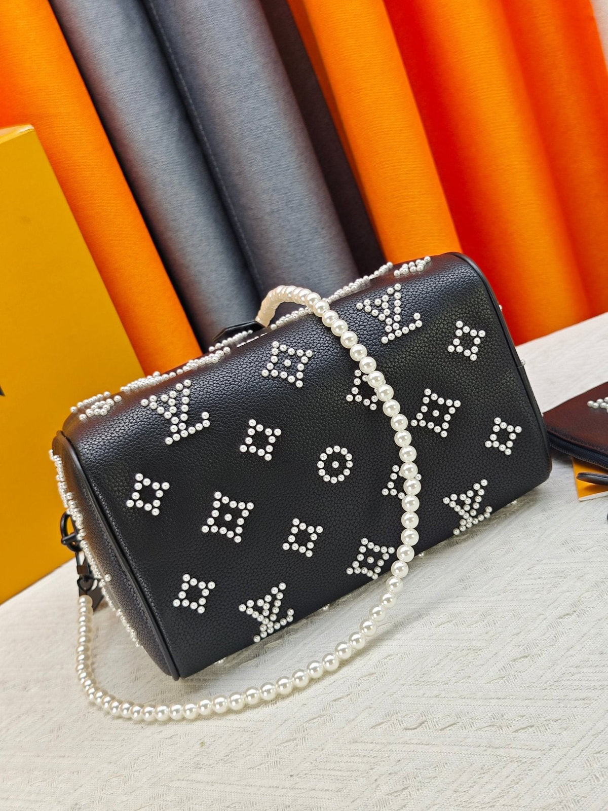 Louis Vuitton Speedy Bandoulière Pearl-Motif Handbag — back