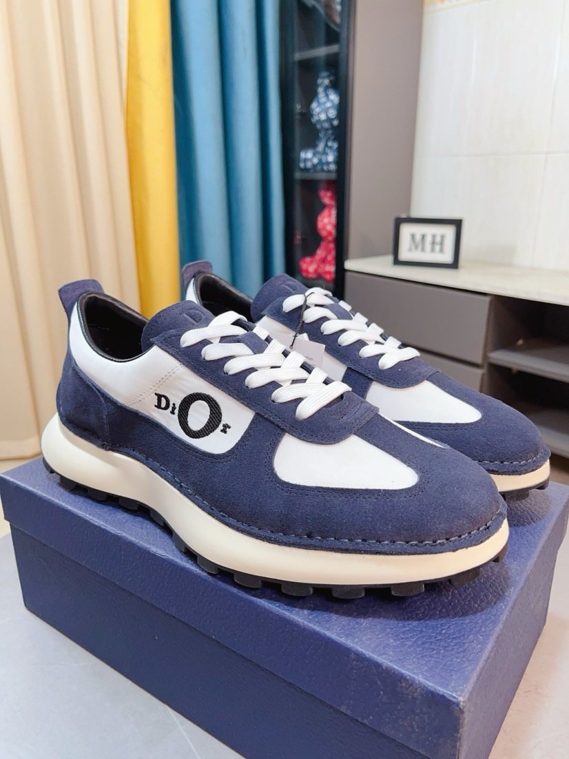Dior Paneled Lug-Sole Sneakers — front